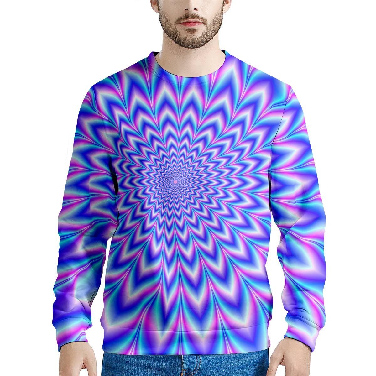 Blue Optical illusion Men's Sweatshirt-grizzshop