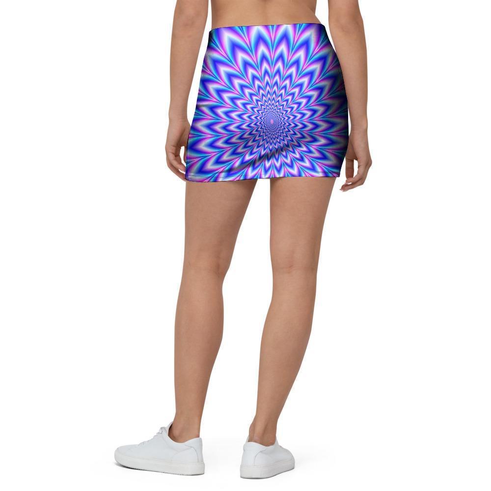 Blue Optical illusion Mini Skirt-grizzshop