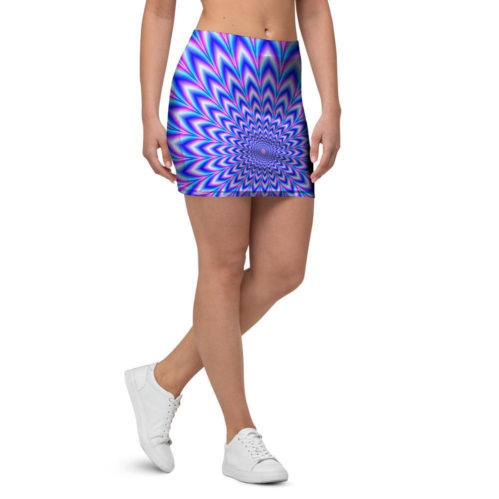 Blue Optical illusion Mini Skirt-grizzshop