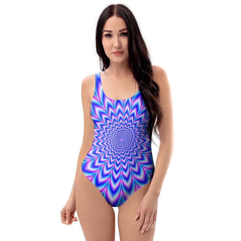 Blue Optical illusion One Piece Swimsuite-grizzshop