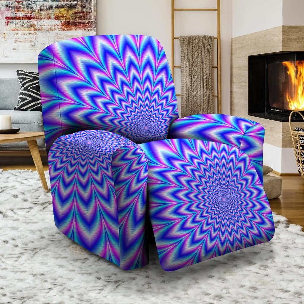 Blue Optical illusion Recliner Cover-grizzshop