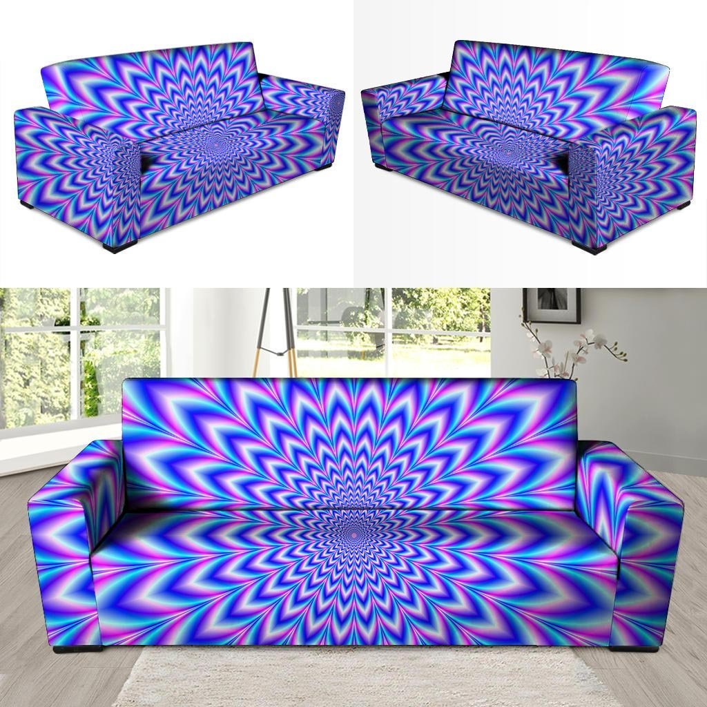 Blue Optical illusion Sofa Cover-grizzshop