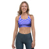 Blue Optical illusion Sports Bra-grizzshop