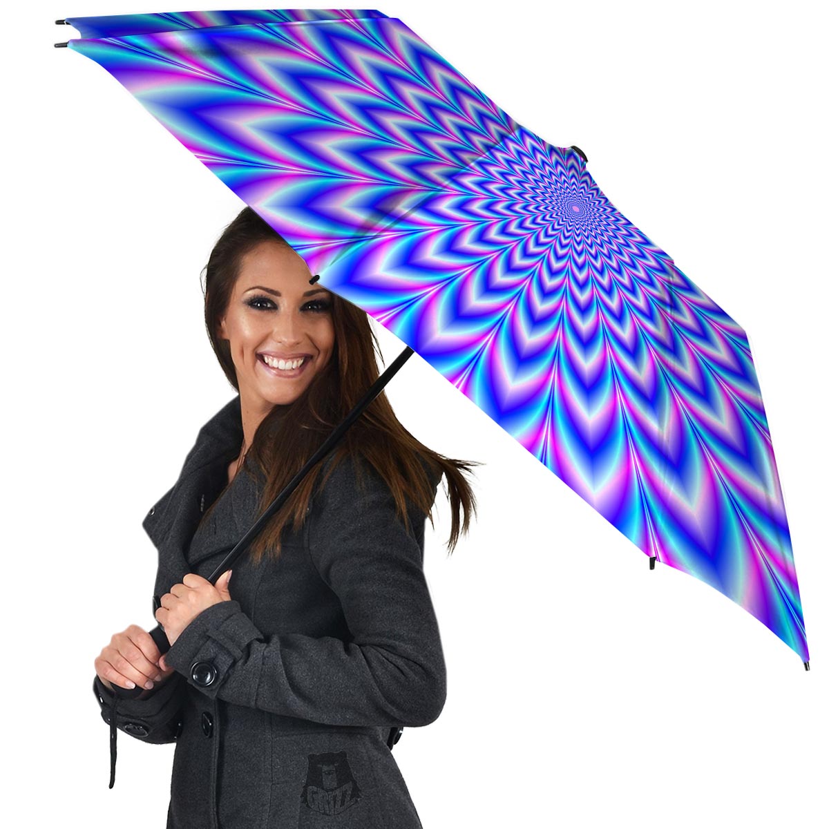 Blue Optical illusion Umbrella-grizzshop