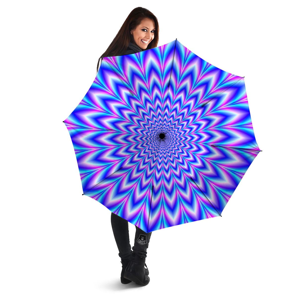 Blue Optical illusion Umbrella-grizzshop