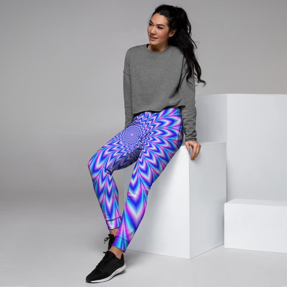 Blue Optical illusion Women's Joggers-grizzshop