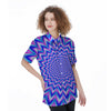 Blue Optical illusion Women's Short Sleeve Shirts-grizzshop