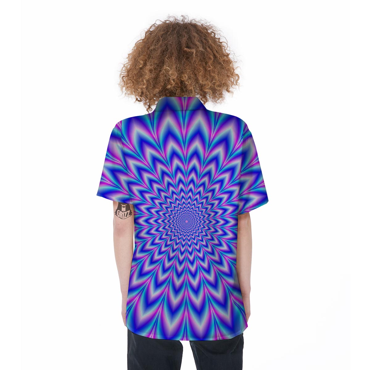 Blue Optical illusion Women's Short Sleeve Shirts-grizzshop