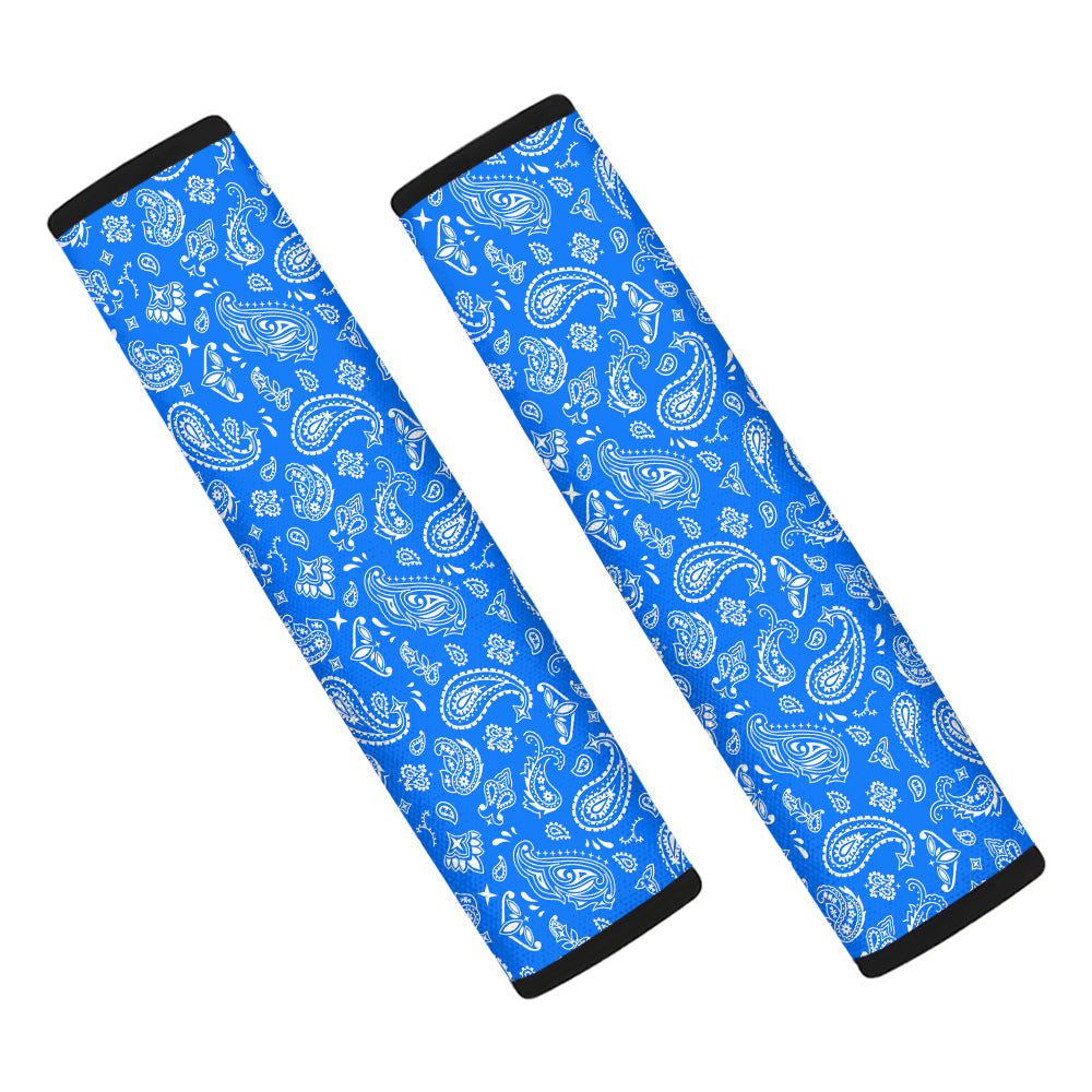 Blue Paisley Bandana Print Car Seat Belt Cover-grizzshop