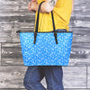 Blue Paisley Bandana Print Leather Tote Bag-grizzshop