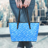 Blue Paisley Bandana Print Leather Tote Bag-grizzshop