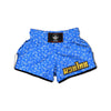 Blue Paisley Bandana Print Muay Thai Boxing Shorts-grizzshop