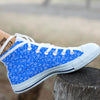 Blue Paisley Bandana Print White High Top Shoes-grizzshop