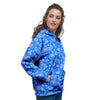 Blue Paisley Bandana Print Women's Hoodie-grizzshop