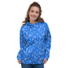 Blue Paisley Bandana Print Women's Hoodie-grizzshop