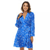 Blue Paisley Bandana Print Women's Robe-grizzshop