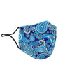 Blue Paisley Pattern Print Face Mask-grizzshop