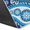 Blue Paisley Pattern Print Floor Mat-grizzshop