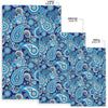 Blue Paisley Pattern Print Floor Mat-grizzshop