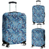 Blue Paisley Pattern Print Luggage Cover Protector-grizzshop