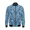 Blue Paisley Pattern Print Men's Bomber Jacket-grizzshop