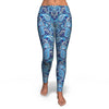 Blue Paisley Pattern Print Pattern Women Leggings-grizzshop