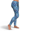 Blue Paisley Pattern Print Pattern Women Leggings-grizzshop