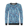 Blue Paisley Pattern Print Women Crewneck Sweatshirt-grizzshop