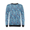 Blue Paisley Pattern Print Women Crewneck Sweatshirt-grizzshop