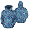 Blue Paisley Pattern Print Women Men Pullover Hoodie-grizzshop