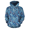 Blue Paisley Pattern Print Women Men Pullover Hoodie-grizzshop