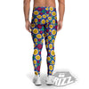 Blue Passion Fruit Print Pattern Men's Leggings-grizzshop