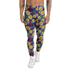 Blue Passion Fruit Print Pattern Men's Leggings-grizzshop