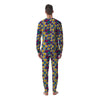 Blue Passion Fruit Print Pattern Men's Pajamas-grizzshop