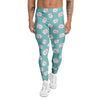 Blue Pastel Lucky Cat Print Pattern Men's Leggings-grizzshop