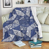 Blue Patchwork Pattern Print Blanket-grizzshop