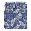 Blue Patchwork Pattern Print Duvet Cover Bedding Set-grizzshop