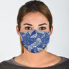 Blue Patchwork Pattern Print Face Mask-grizzshop