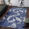 Blue Patchwork Pattern Print Floor Mat-grizzshop