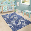 Blue Patchwork Pattern Print Floor Mat-grizzshop