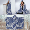 Blue Patchwork Pattern Print Hooded Blanket-grizzshop