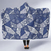 Blue Patchwork Pattern Print Hooded Blanket-grizzshop