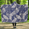 Blue Patchwork Pattern Print Hooded Blanket-grizzshop