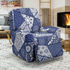 Blue Patchwork Pattern Print Recliner Cover-grizzshop