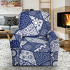 Blue Patchwork Pattern Print Recliner Cover-grizzshop