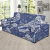 Blue Patchwork Pattern Print Sofa Covers-grizzshop