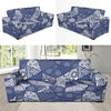 Blue Patchwork Pattern Print Sofa Covers-grizzshop