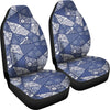 Blue Patchwork Pattern Print Universal Fit Car Seat Cover-grizzshop