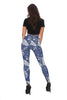 Blue Patchwork Pattern Print Women Leggings-grizzshop