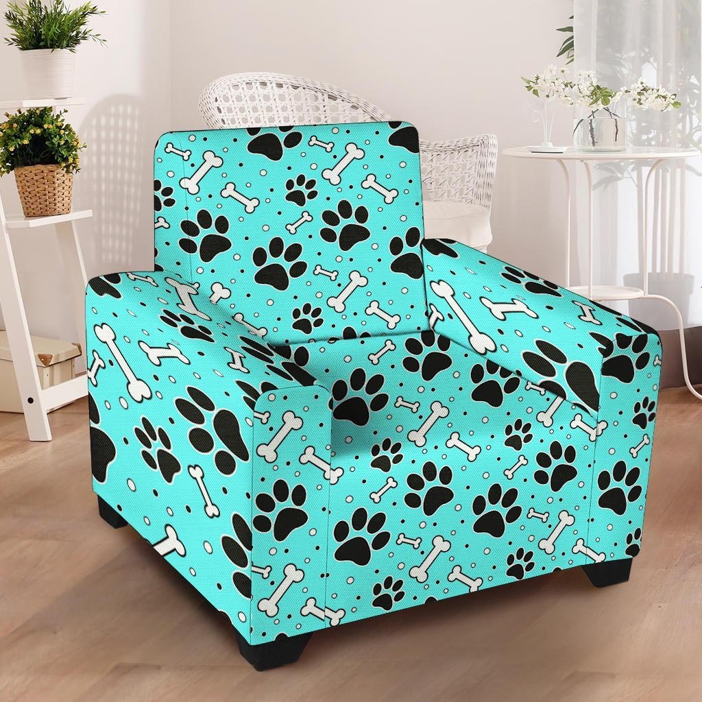 Blue Paw Armchair Cover-grizzshop